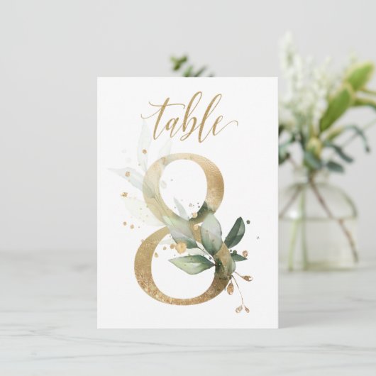 Waterverf Groene en goudvulling, Tabel nummer 8 Kaart (Staand voorkant)