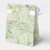 Waterverf Groene en Witte Hydrangea Crest Bedankdoosjes (Achterkant)