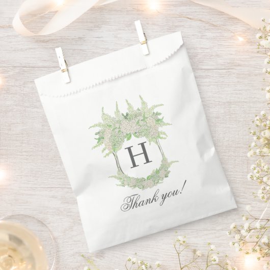 Waterverf Groene en Witte Hydrangea Crest Bedankzakje (Geknipt)