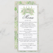 Waterverf Groene en Witte Hydrangea Crest Menu (Voorkant / Achterkant)