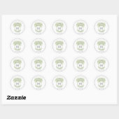 Waterverf Groene en Witte Hydrangea Crest Ronde Sticker (Vel)