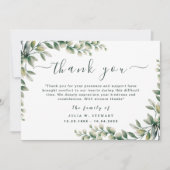 Waterverf Groene Eucalyptus begrafenis Dank u opme Kaart (Voorkant)