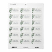 Waterverf Groene Eucalyptus laat retouradres achte Etiket (Full Sheet)