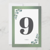 Waterverf Groene Eucalyptus Tafelnummer (Voorkant)