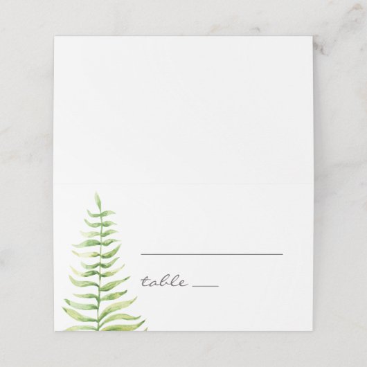 Waterverf groene fern. Bosbouwbruiloft (Buitenkant ongevouwen)