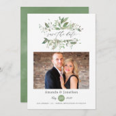 Waterverf Groene Foto Bruiloft Save The Date (Voorkant / Achterkant)