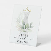 Waterverf Groene Goud Bruiloftscadeaus Bord Reclamebord Met Voetstuk (Voorkant)