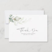 Waterverf Groene Goudbladeren Kleine Dank Je Bedankkaart (Voorkant)