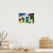 Waterverf groene houten deur poster (Keuken)