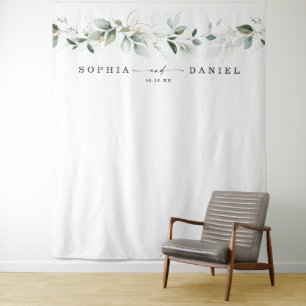 Waterverf Groene Huwelijksfotoprop Backdrop Wandkleed