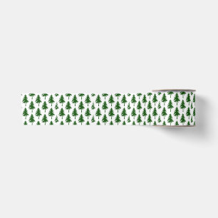 Waterverf groene kerstboom lint