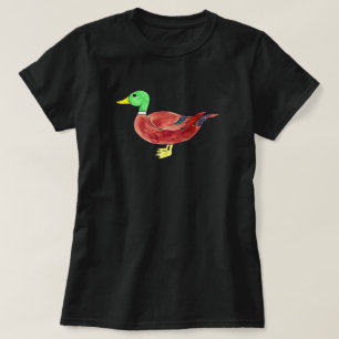 Waterverf Groene Kop Mannetjes Wilde Eend T-shirt