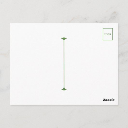 Waterverf groene krans met rode gingham boog briefkaart (Achterkant)