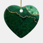 Waterverf Groene marmer Agate Geode Wedding Heart Keramisch Ornament (Achterkant)