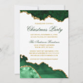 Waterverf Groene Marmer Geode Gold Kerstfeest Kaart (Voorkant)