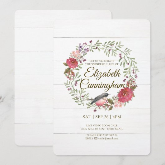 Waterverf Groene olievlek Virtuele Memorial Kaart (Voorkant / Achterkant)