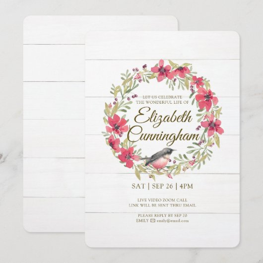 Waterverf Groene olievlek Virtuele Memorial Kaart (Voorkant / Achterkant)