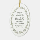 Waterverf Groene olievloed Baby shower Keepomwille Keramisch Ornament (Links)