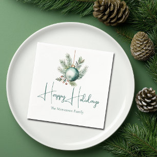 Waterverf Groene Ornament Trendy Holiday Party Servet