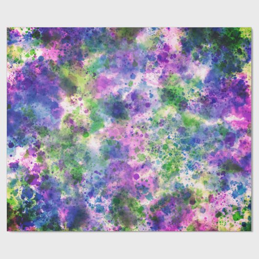 Waterverf Groene Paarse blauwe verf Abstract Cadeaupapier (Vlak)