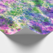 Waterverf Groene Paarse blauwe verf Abstract Cadeaupapier (Hoek)