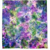 Waterverf Groene Paarse blauwe verf Abstract Douchegordijn (Voorkant)
