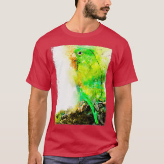 Waterverf Groene papegaai T-shirt