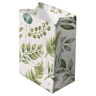 Waterverf Groene Patroon | Botanische Bladeren Medium Cadeauzakje