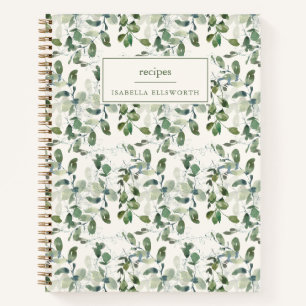 Waterverf Groene Persoonlijke Naam Recept Notitieboek