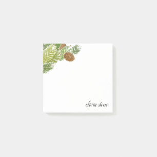 Waterverf Groene Pijnvertakking met Kegels Post-it® Notes