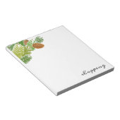 Waterverf Groene Pine Branch Cones Notitieblok (Schuin)