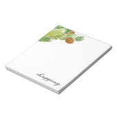 Waterverf Groene Pine Branch Cones Notitieblok (Gedraaid)