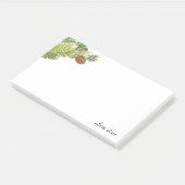 Waterverf Groene Pine Branch Cones Post-it® Notes (Schuin)