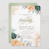 Waterverf Groene Rozen Kaart (Voorkant / Achterkant)