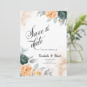 Waterverf Groene Rozen sparen de Datum Save The Date (Staand voorkant)