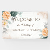 Waterverf Groene Rozen Wedding Spandoek (Horizontaal)