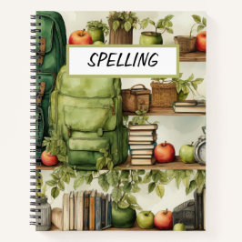 WATERVERF GROENE SCHOOL RUGZAKKEN NOTITIEBOEK