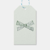 Waterverf Groene Streep Bow Gift Labels Cadeaulabel (Voorkant)