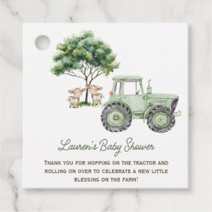 Waterverf groene tractor boerderij favor tags bedankjes labels