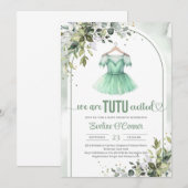 Waterverf Groene Tutu Ballerina Jurk Groen Kaart (Voorkant / Achterkant)