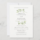 Waterverf Groene Uitnodiging tot bruiloft (Voorkant)