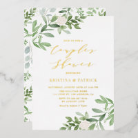 Waterverf Groene Witte Bloemen Koppels Shower