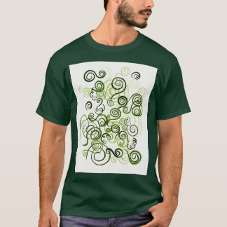 Waterverf groene witte organische lijnen Pa T-shirt