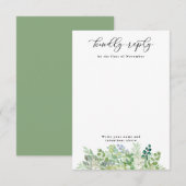 Waterverf Groenen en Foliage Verticaal leeg RSVP Kaartje (Voorkant / Achterkant)