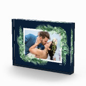 Waterverf Groenery op Navyblauw Fotoblokken (Rechts)