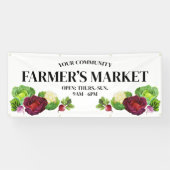 Waterverf groenten Aangepaste boerenmarktbanner Spandoek (Horizontaal)