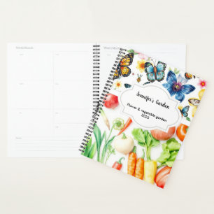 Waterverf Groenten Bloemen Persoonlijke Tuin Plan Planner