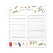 Waterverf Groenten Kruidenier Lijst Notitieblok (Voorkant)