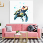 Waterverf grote Baby Zee Canvas Afdruk (Insitu (Woonkamer))