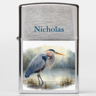 Waterverf Grote Blauwe Heron Wildlife Vogel Natuur